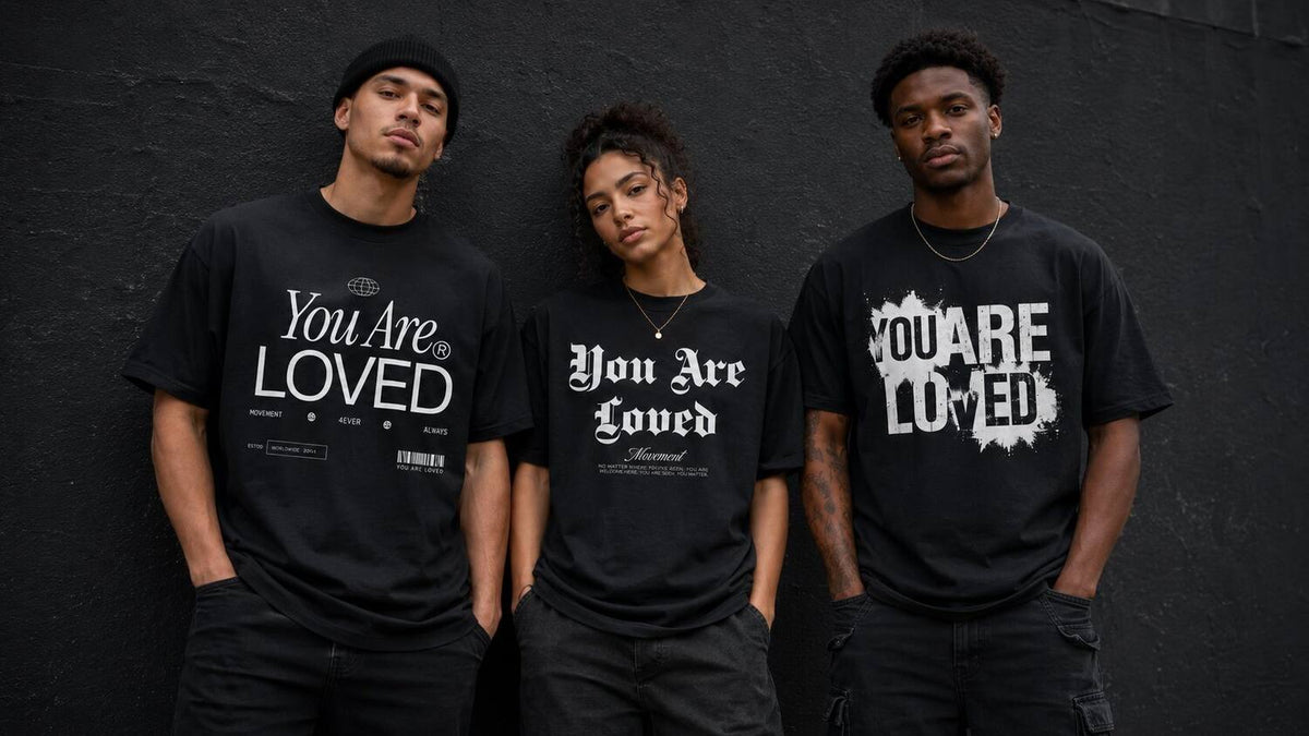 You Are Loved tees worn together
